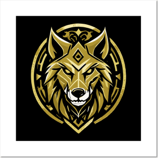 Golden Wolf v2 Posters and Art